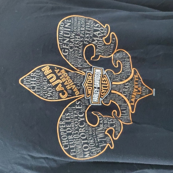 Harley Davidson Lafayette LA fluer de lis long sleeve tshirt - Picture 5 of 9